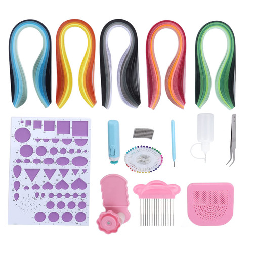 Quilling Paper Set for Beginners, Multi Color Paper Quilling Strips Set, Quilling Paper Strips and Quilling Tools Supplies for Paper Art Craft
