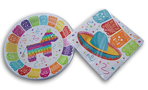 Pi?? Party Bundle - (8) Dinner Plates and (16) Napkins