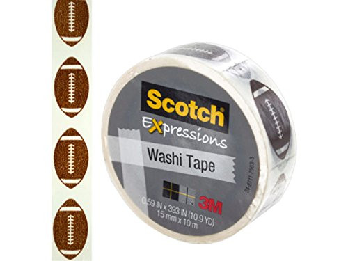 bulk buys Scotch Expressions Footballs Washi Tape - Pack of 24