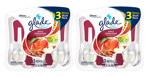 Glade RemGZB Plugins Scented Oil Air Freshener, Apple Cinnamon, 3 Count (2 Pack)
