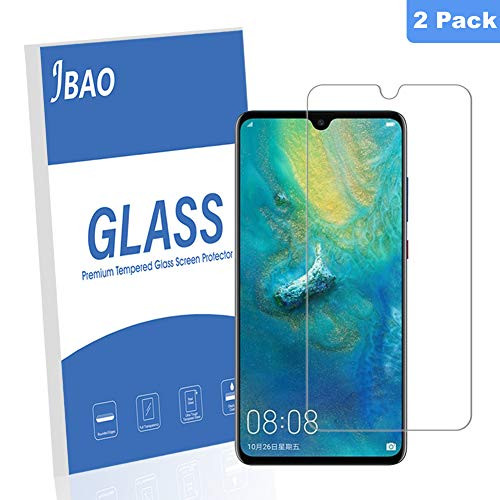[2 Pack] Jbao Direct Huawei Mate 20 Screen Protector,[2.5D Round Edge] [9H Hardness] [High Definition] [Bubble Free] Tempered Glass Screen Protector for Huawei Mate 20