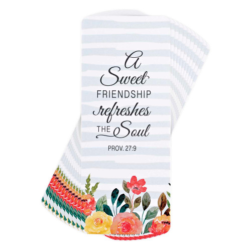 Dicksons BKM-BC87 Friendship Refreshes The Soul Floral 2.5 x 6 Inch Paper Place Keeper Bookmark Pack of 12