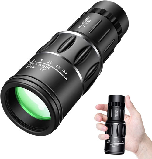 GadgetCenter Monocular Telescope 16x52 with Night Vision,Monocular for Adults Kids,High Power Compact Waterproof Monocular,with FMC BAK4 Prism Scope Bird Watching Camping, Hiking,Concert