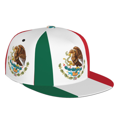 Mexican Mexico Flag Flat Bill Baseball Cap Snapback Hat Style Headwear for Men Women Dad Hat Black Mexican Mexico Flag Flat Bill Baseball Cap Snapback Hat Style Headwear for Men Women Dad Hat Black