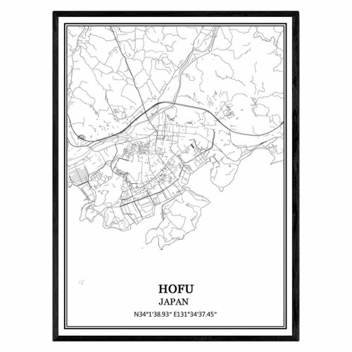 TANOKCRS Hofu Japan Map Wall Art Canvas Print Poster Artwork Unframed Modern Black and White Map Souvenir Gift Home Decor 12x16 Inches TANOKCRS Hofu Japan Map Wall Art Canvas Print Poster Artwork Unframed Modern Black and White Map Souvenir Gift Home Decor 12x16 Inches