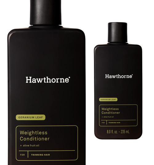Hawthorne Men's Weightless Conditioner. For Thinning and Thin Hair. Delivers Silky Smooth & Strong Hair with a Weightless Formula. Sulfate-Free, Paraben Free. 8 fl. oz. 2-Pack. Hawthorne Men's Weightless Conditioner. For Thinning and Thin Hair. Delivers Silky Smooth & Strong Hair with a Weightless Formula. Sulfate-Free, Paraben Free. 8 fl. oz. 2-Pack.
