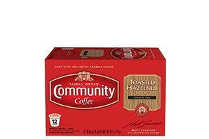 Community Coffee 12 ct Single Serve Coffee Pods, Compatible with Keurig K-cup Brewers. (Hazelnut)