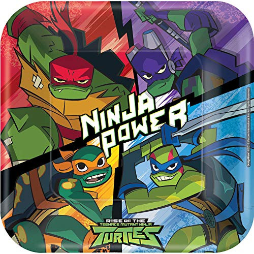 Amscan Teenage Mutant Ninja Turtles Square 23cm Plates 8pk