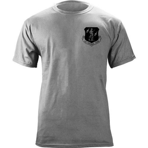 Air National Guard Full Color Veteran Patch T-Shirt (Large, Heather Grey)