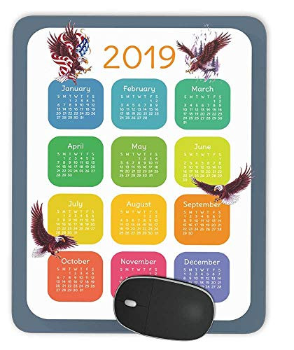2019 Calendar and Bald Eagle Non-Slip Rubber Mouse Pad Office Competitive Mouse pad Professional Gaming Mouse Mats