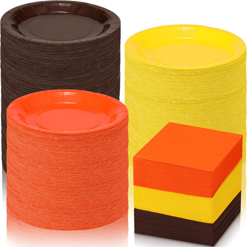 Sliner 180 Set Thanksgiving Fall Plates and Napkins Party Supplies Includes 180 Pcs 7 Inch Disposable Paper Plate and 180 Paper Napkins for Party Harvest Thanksgiving Dinnerware Picnic Sliner 180 Set Thanksgiving Fall Plates and Napkins Party Supplies Includes 180 Pcs 7 Inch Disposable Paper Plate and 180 Paper Napkins for Party Harvest Thanksgiving Dinnerware Picnic