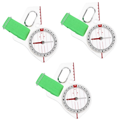Ciieeo 3 Pcs Teaching Compass Hiking Compass Outdoor Emergency Compass Mini Orienteering Compass Baseplate Compass Navigation Compass Advanced Scout Compass Child Field Backpack Acrylic