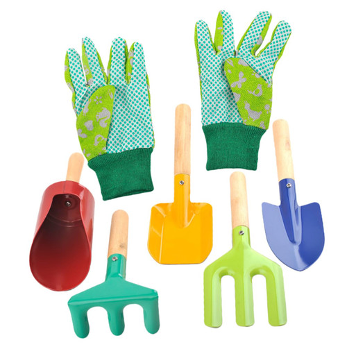 Yardwe 1 Set Wooden Handle Shovel Tools Garden rake Garden Hand Trowel Weeding Trowel Garden Hand rake Gardening Trowel Cultivator Hand trowels Small rake Flowers Hand Shovel Iron