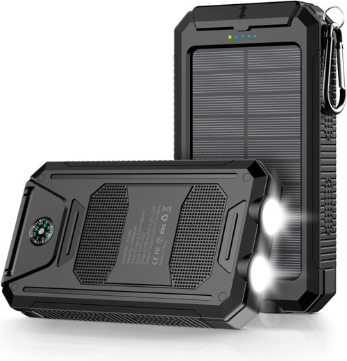 Mregb Power Bank,Solar Charger,36800mAh 5V3.1A QC 3.0 Dual 2 USB Port Built-in Powerful Flashlight IPX7(Deep Black) Mregb Power Bank,Solar Charger,36800mAh 5V3.1A QC 3.0 Dual 2 USB Port Built-in Powerful Flashlight IPX7(Deep Black)