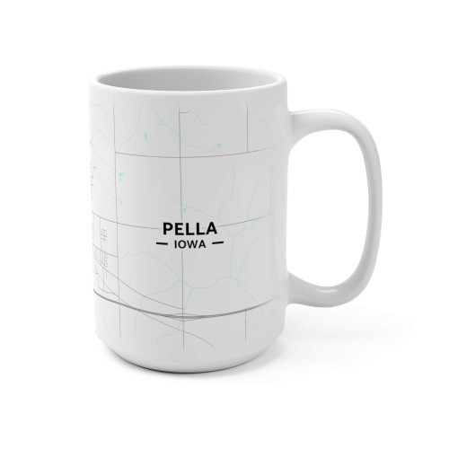 Hometown Bias Pella, Iowa IA Map Mug (15 oz)