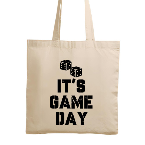 It is Gamer Gaming Backgammon Dice Tile based Card Board games Natural White Multicolor Canvas Tote Bag