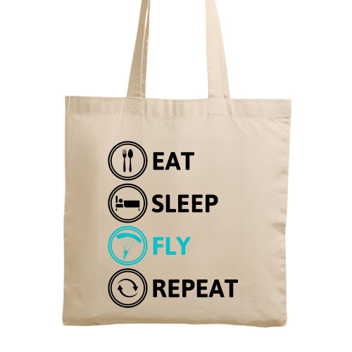 Gift for Paraglider Flying Lovers Eat Sleep Fly Repeat Funny Natural White Multicolor Canvas Tote Bag Gift for Paraglider Flying Lovers Eat Sleep Fly Repeat Funny Natural White Multicolor Canvas Tote Bag