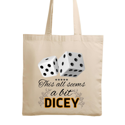 Board Game Dice Craps Backgammon this all seems a bit dicey Natural White Multicolor Canvas Tote Bag