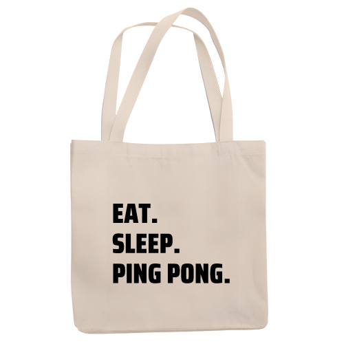 Eat Sleep for Table Tennis Lover Natural White Multicolor Canvas Tote Bag