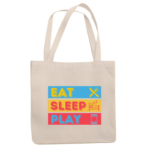 Eat sleep play Backgammon lovers Natural White Multicolor Canvas Tote Bag