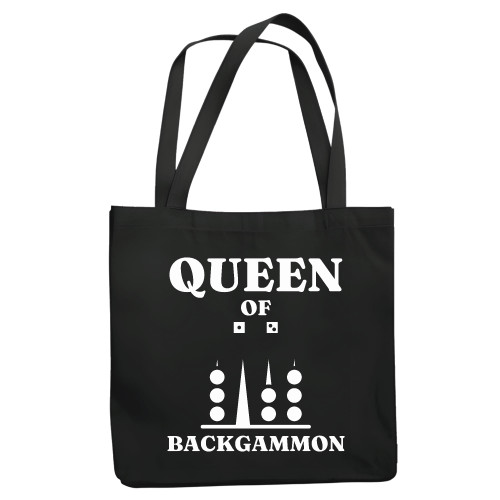Queen of Backgammon Board Game Backgammon Player Lover Navy Black Multicolor Canvas Tote Bag