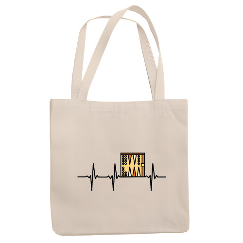 Backgammon Heartbeat Board for Backgammon players Natural White Multicolor Canvas Tote Bag