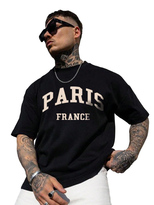 SOLY HUX Men's Letter Graphic Tees T Shirts Round Neck Short Sleeve Summer Tops Black Letter S SOLY HUX Men's Letter Graphic Tees T Shirts Round Neck Short Sleeve Summer Tops Black Letter S