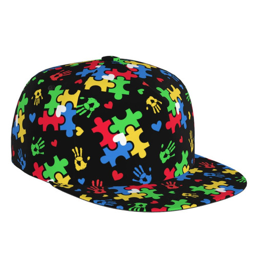 Doklgoil Autism Awareness Baseball Cap Men Women - Adjustable 3D Printed Snapback Flat Bill Hip Hop Hat