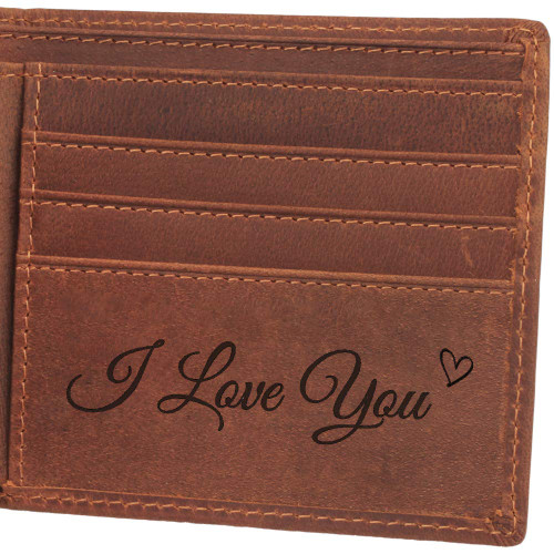 awofer I Love You Wallet, Personalized Wallet, Genuine Leather Wallet, Engraved Wallet for Men, Personalized Wallet for Husband, I Love You Husband Gifts