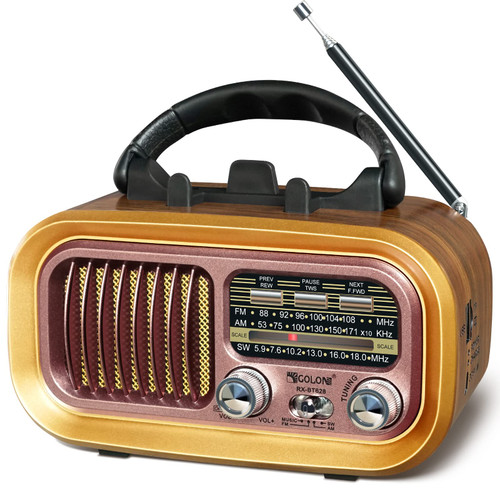 Portable Radio AM FM Shortwave Radio,Small Retro Vintage Radio with Bluetooth,Loud Volume,Support TF Card USB MP3 Player,Rechargeable Battery Operated
