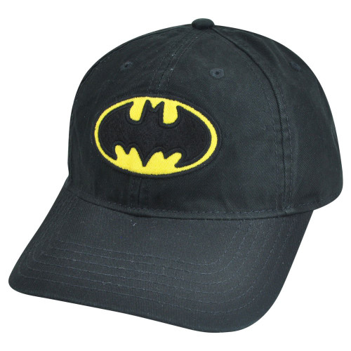 BATMAN Logo Mens Black Adjusted Cap Hat