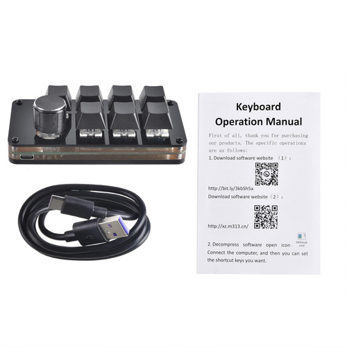 Oilmal Mini Keyboard 7 Key 1 Knob Programmable Keypad DIY Hot Swap Customization Mechanical Keyboard Macro Keypad Programmable Keyboard Macro 7 Programmable Keys Keyboard One Handed Gaming Keyboard
