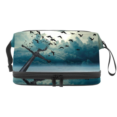 VBFOFBV Makeup Bag, Cosmetic Bag for Women Cosmetic Large Travel Toiletry Bag for Girls Make Up Bag Brush Bags, Anchor Ocean Vintage Pattern Beach Landscape VBFOFBV Makeup Bag, Cosmetic Bag for Women Cosmetic Large Travel Toiletry Bag for Girls Make Up Bag Brush Bags, Anchor Ocean Vintage Pattern Beach Landscape