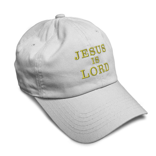 Speedy Pros Soft Baseball Cap Jesus is Lord A Embroidery God Jesus Twill Cotton Christ Dad Hats for Men & Women White Design Only