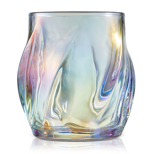 ANBFF Whiskey Glasses Set of 2, Colorful Rock Glass, 8.5 OZ Drinking Glasses, Creative Twisted Crystal Old Fashioned Tumbler for Bourbon, Scotch, Cocktail, Tequila, Wine, Rum