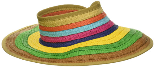 San Diego Hat Company Women's One Size Adjustable Packable Roll Up Visor, Brights