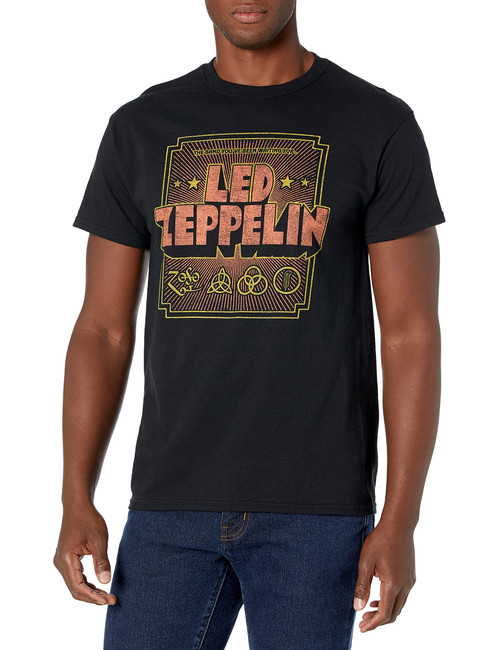 Led Zeppelin Men's ZOSO Crest T-Shirt, Black, Medium
