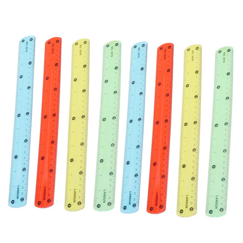 Ciieeo 30PCS Kids Stationary Kids Stationery schoolsupplies PVC Ruler Clear Ruler Straight Ruler Colored Plastic Ruler Flex Ruler Measuring Ruler Flexible rulers Earth Tones Blush Student