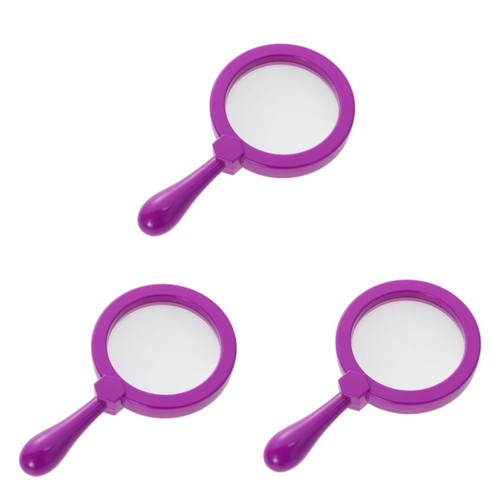 GLEAVI 3pcs Kids Magnifier Handheld Magnifier Kids Magnifying Glass Portable Magnifying Glass for Kids Reading Magnifier Purple Pupils Observer