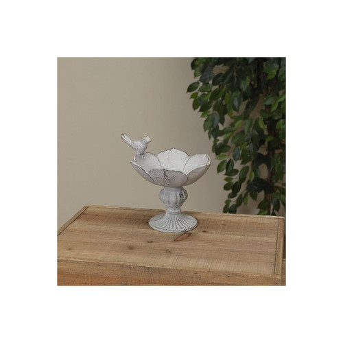 Gerson International 2627210 Cast Iron Bird Feeder with Bird, 5.9-inch Height