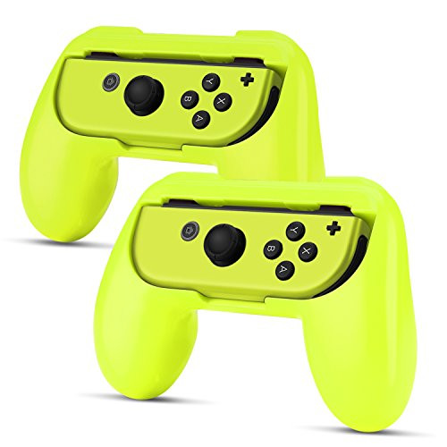 TNP Joy-Con Grip (2 Pack) for Nintendo Switch - Comfortable Grip Wear Resistant Joy-Con Handle Game Controller Kit Accessory for Nintendo Switch - Nintendo Switch (Yellow)