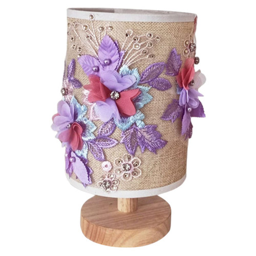 Veemoon Fabric Flower Table Lamp Night Light for Bedroom Flower Bedside Lamp Led Night Light Desktop Night Light Bedroom Desk Lamp Led Desk Lamp Small Lamp Fabric Children's Room Light up