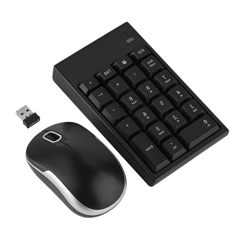 Zyyini Wireless Numerical Keyboard,2.4GHz Wireless Keyboard Mouse Set 1200DPI Optical Mouse & Wireless 22-Key Numeric Keyboard Plug and Play for TabletLaptop