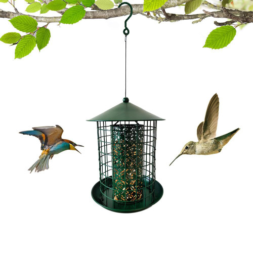 Bird Feeder Metal Wild BirdFeeders, Outside Tube Squirrel Proof Bird Feeder Seed Capacity, Outdoor Hanging for Garden Yard Bird Feeder Metal Wild BirdFeeders, Outside Tube Squirrel Proof Bird Feeder Seed Capacity, Outdoor Hanging for Garden Yard