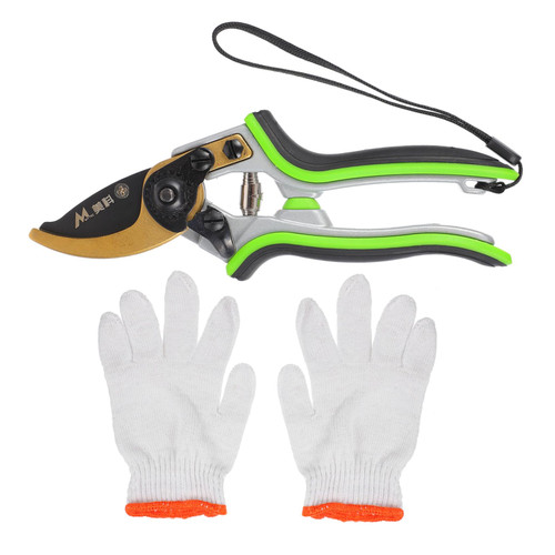 TEHAUX Garden Pruning Shears Manual Bush Trimmer Plant Scissors Gardening Pruning Shear Gardening Scissors Pruner Gloves Hand Pruners Tree Branch Trimming Tool Branch Shears Fruit Tree Pp
