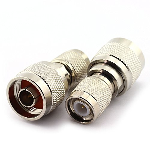 E-outstanding 2 x TNC/N Type Adapter TNC-Male Plug to N-Male Plug RF Coaxial Antennas Connector Straight