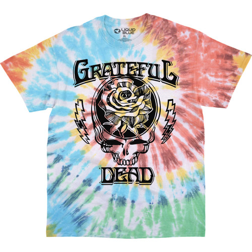 Liquid Blue Men's Grateful Dead Roosevelt Steal Your Face Rose, Tie Dye