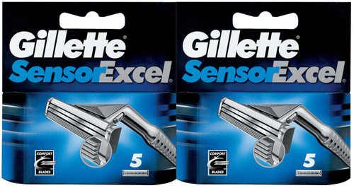 Gillette Sensor Excel, 5 Razors each (Value Pack of 2)