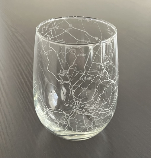 Stemless 17oz Wine Glass Urban City Map Chattanooga Tennessee Stemless 17oz Wine Glass Urban City Map Chattanooga Tennessee