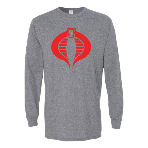 Gi Joe Cobra Logo Design Classic Cartoon Long Sleeve Medium Graphite Heather